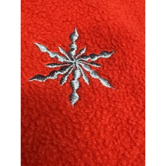 Vintage Basic Editions Red L Fleece Embroidered Snowflakes Christmas Sweater - Picture 7 of 14